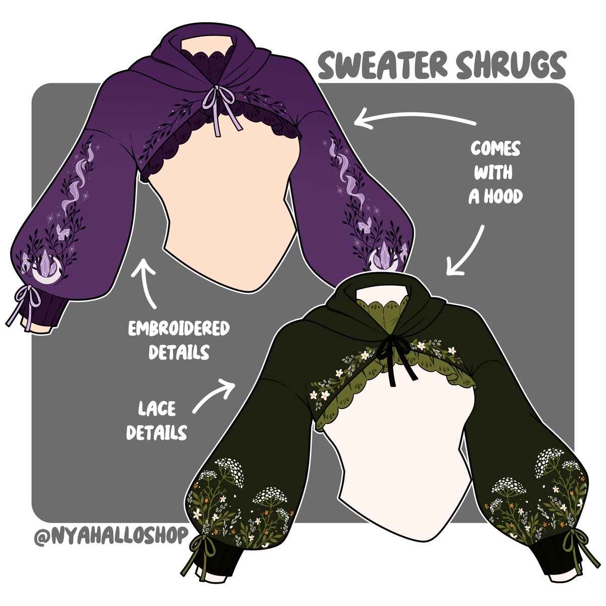 NyahalloShop's tweet photo. Embroidered shrugs https://t.co/uLrw8Q9cDQ
