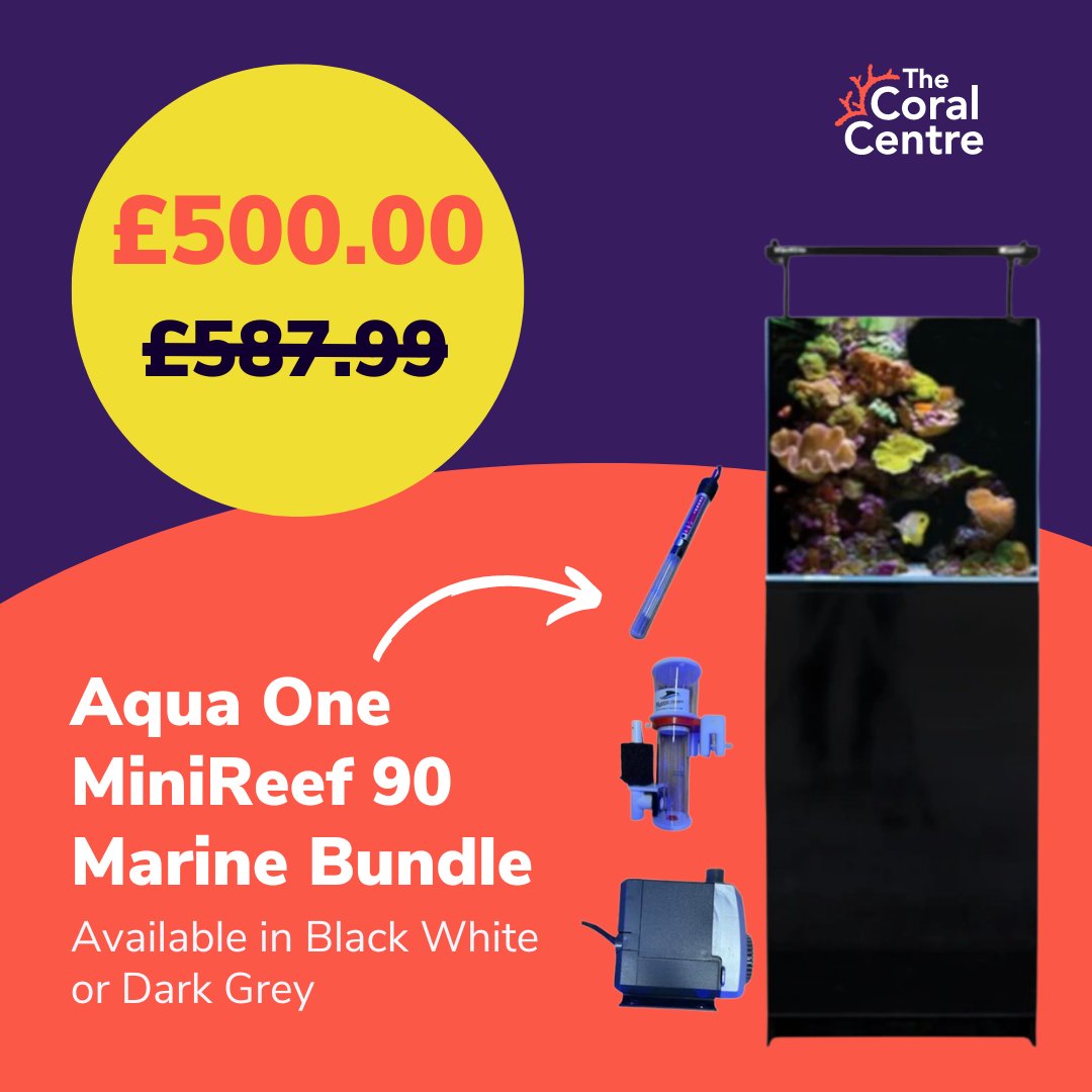 Get the award-winning MiniReef 90 Marine Bundle Set for just £500 (was £587.99). 

Special bundle pack extras: 
🪸 Bubble Magus Qq2 skimmer (upgraded skimmer to picture)
🪸 Eheim compactON 1000 sump pump
🪸 100W Aqua One Heater

🛒 Shop Here: heyor.ca/EVENog