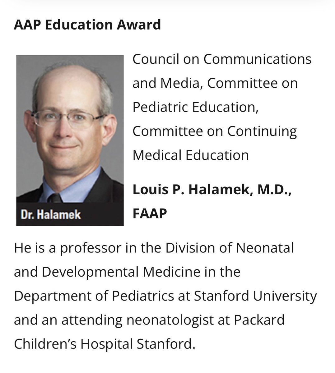 Shetal Shah (@nicubatman) on Twitter photo Congratulations to Dr. L. Halamek on receiving the <a href="/AmerAcadPeds/">American Academy of Pediatrics</a> Education Award <a href="/AAPexperience/">AAP National Conference & Exhibition</a> -The second consecutive <a href="/AAPneonatal/">AAP Neonatal</a> member to win this coveted honor! RT <a href="/neosatyan/">Satyan</a> <a href="/WomenNeo/">Women In Neonatology</a> <a href="/AlexisDNeoMD/">Alexis Davis</a> <a href="/StanfordPeds/">Stanford Pediatrics</a> Congratulations to Dr. L. Halamek on receiving the <a href="/AmerAcadPeds/">American Academy of Pediatrics</a> Education Award <a href="/AAPexperience/">AAP National Conference & Exhibition</a> -The second consecutive <a href="/AAPneonatal/">AAP Neonatal</a> member to win this coveted honor! RT <a href="/neosatyan/">Satyan</a> <a href="/WomenNeo/">Women In Neonatology</a> <a href="/AlexisDNeoMD/">Alexis Davis</a> <a href="/StanfordPeds/">Stanford Pediatrics</a>