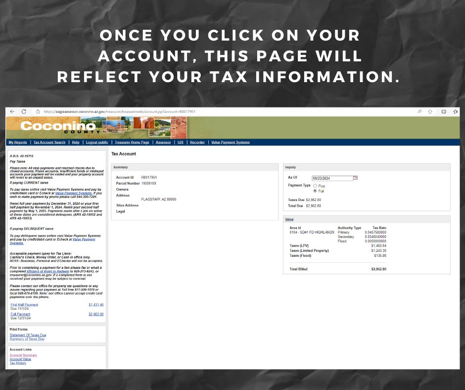 CoCoTreasury's tweet image. Part 2: Have questions about your property tax records? Follow these steps to view how much is owed, payment options, deadlines, and the history of your property tax charges and payments!