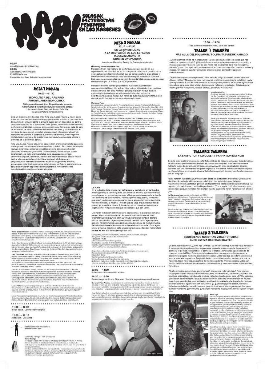 “Maripensando”, unas jornadas para reflexionar desde los márgenes 

Este sábado en Iruñea, <a href="/EHGAM/">Ehgam 🔻</a> organiza las jornadas "Maripensando en los márgenes" con charlas, debates y talleres durante todo el día 
ahotsa.info/albisteak/mari…