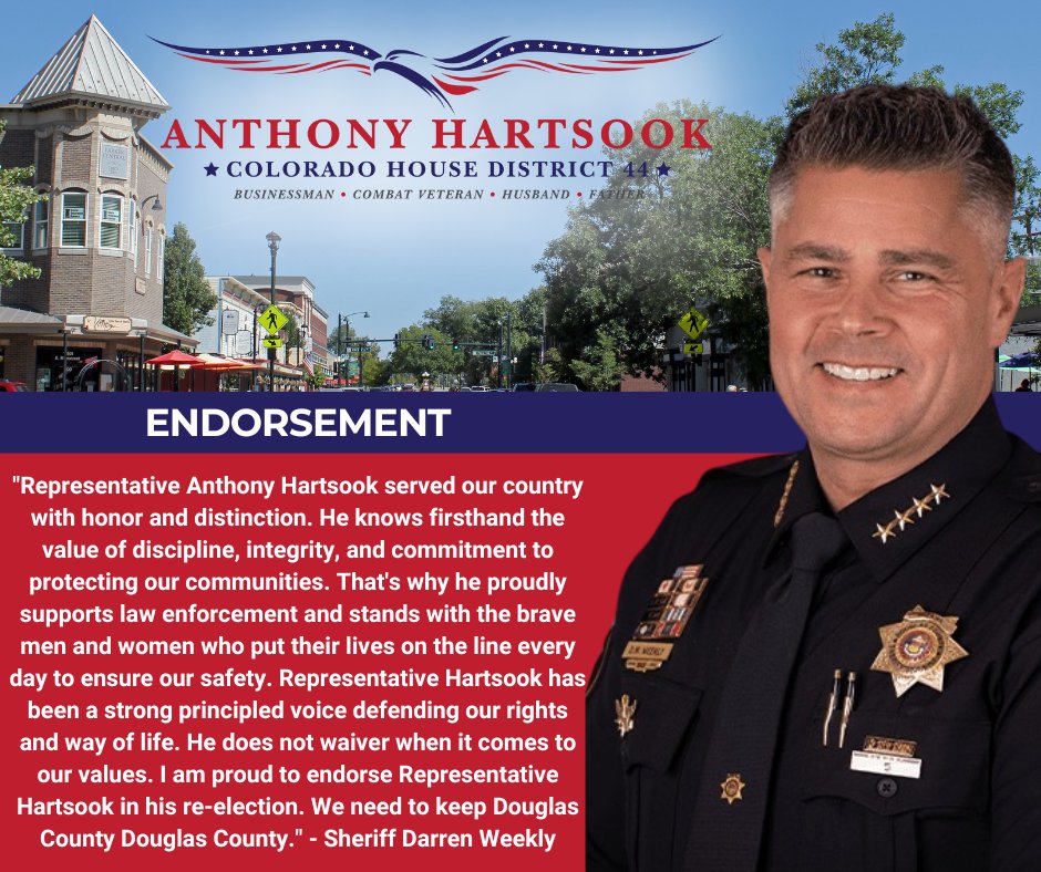 Thank you for the endorsement, <a href="/SheriffWeekly/">Sheriff Darren Weekly</a> #Hartsook4House #CoPolitics