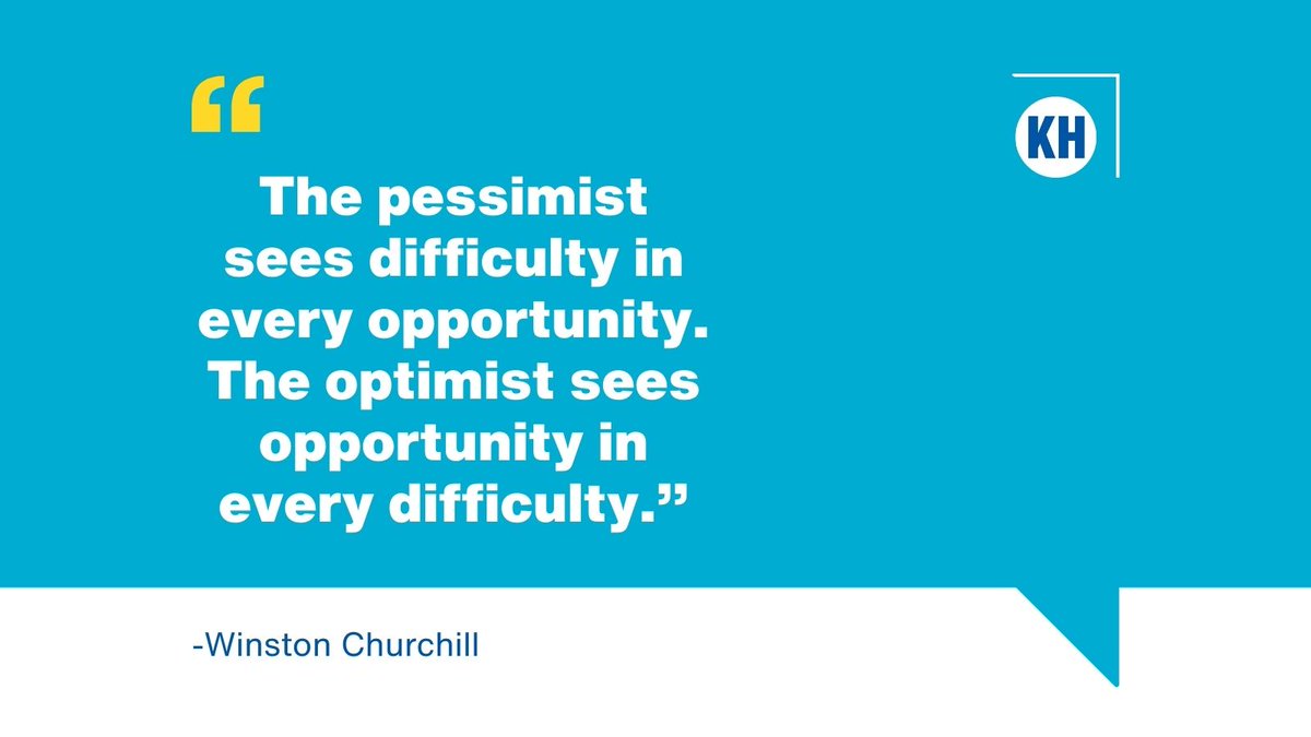 "The pessimist sees difficulty in every opportunity. The optimist sees opportunity in every difficulty."

-Winston Churchill

#MondayMotivation #Positivity #Mindset