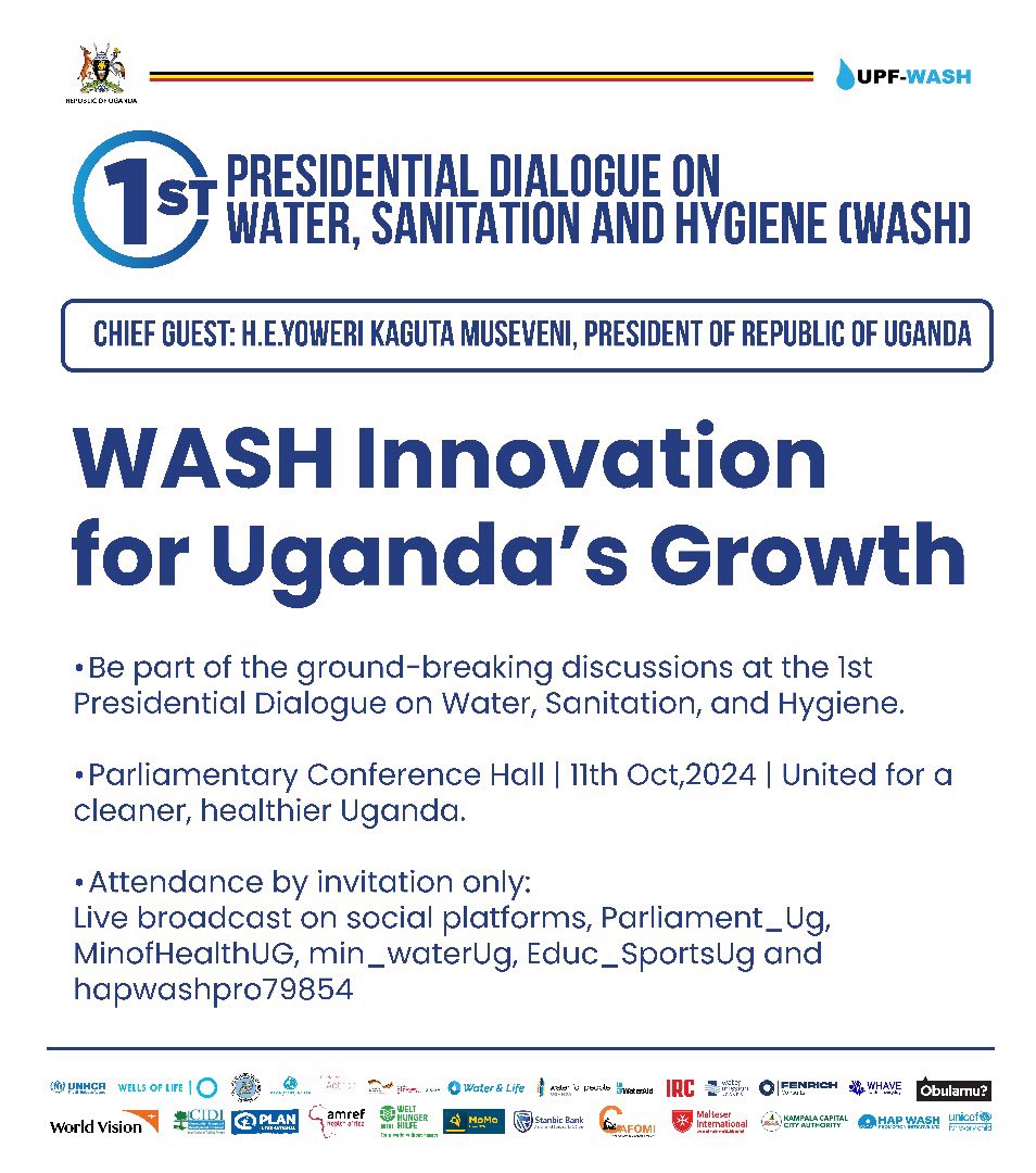 #MWEworks: The 1st Presidential Dialogue on WASH will lead into the commemoration of the Global Handwashing Day (GHWD) celebrations 2024 under the theme; “Why are clean hands still important?” <a href="/WaterAidUganda/">WaterAid Uganda</a> <a href="/MinofHealthUG/">Ministry of Health- Uganda</a> <a href="/USAID/">USAID</a> <a href="/Refugees/">UNHCR, the UN Refugee Agency</a> <a href="/PlanUganda/">Plan International Uganda</a> <a href="/giz_uganda/">GIZ Uganda</a> <a href="/WorldVisionUg/">World Vision Uganda</a>