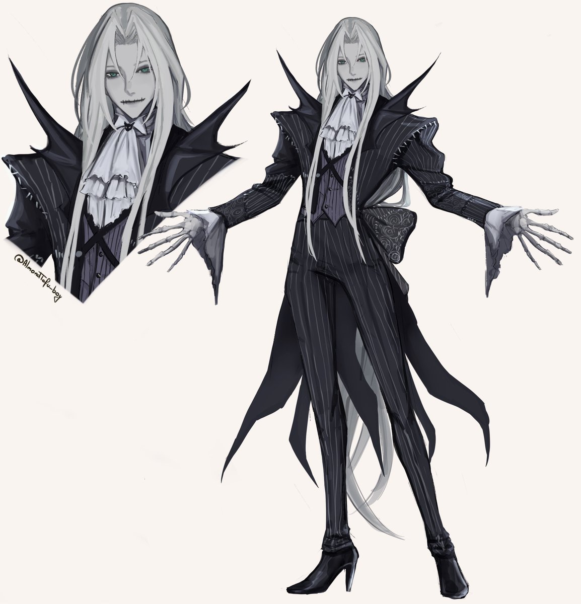 AlmondTofu_boy's tweet photo. Sephi Skellington? 
#twst x #ff7 https://t.co/HNyhlDtTgJ