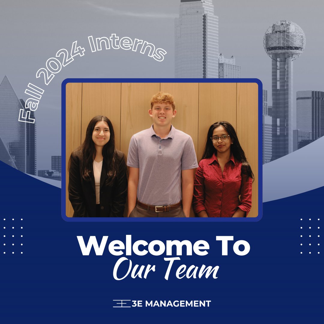 3E_Management's tweet image. Join us in welcoming more of our fall interns to the 3E Management family! We're excited to see the fresh ideas and energy they’ll bring to our marketing and business development departments.

#3EManagement #FallInterns #PrivateEquity