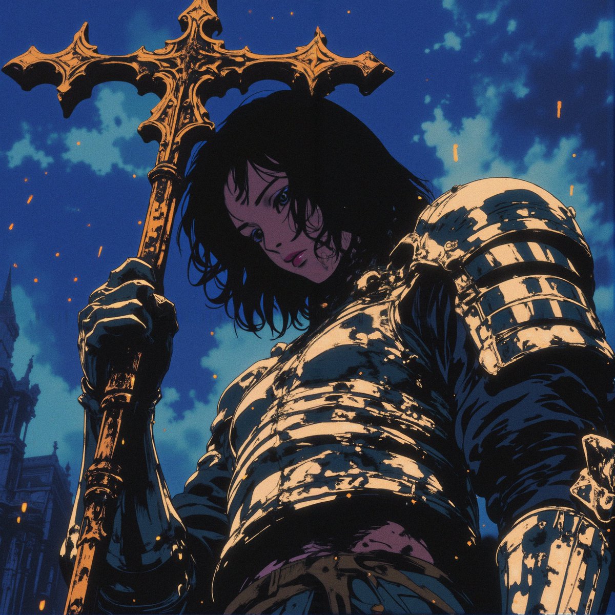 ai_deadgen's tweet photo. In a world where light has faded, she rises, the last knight sworn to protect the forgotten realms. ⚔️🔥 #EpicArt #KnightOfTheCross #DigitalArt https://t.co/kaltqvGGQg