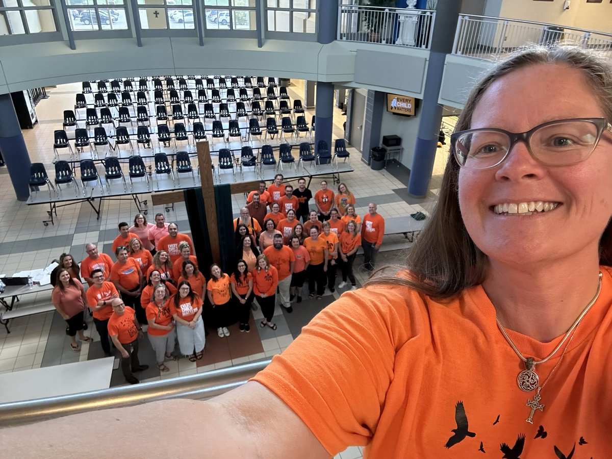 Thank you to all the students and staff who wore orange today! We had to take a quick picture after our staff meeting.