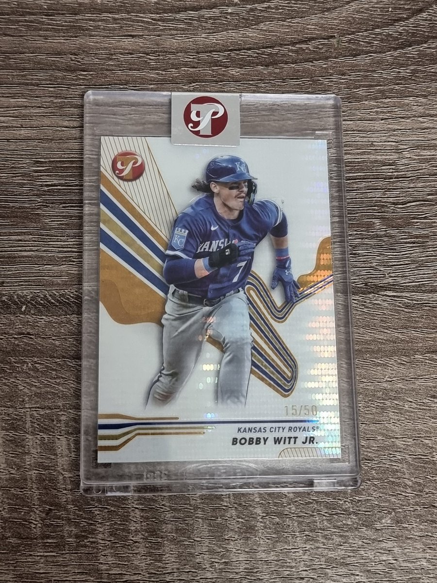 ballparksports_'s tweet photo. 2024 Topps Pristine 144 Bobby Witt Jr. Encased Gold Refractor SSP /50! Stoked to watch the boys in the #mlbplayoffs tomorrow! Let's go #Royals   

#mlb #goldrefractor #toppspristine #bobbywittjr #tbapsb #bobbybaseball #bobbybombs #kansascityroyals #collx #collect #thehobby https://t.co/WdeY2g7fWd