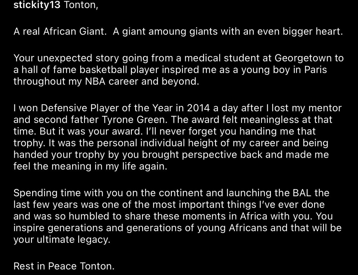 chisportsross's tweet photo. Joakim Noah’s tribute to Dikembe Mutombo has me crying real man tears this afternoon. https://t.co/fMp66ThWd5