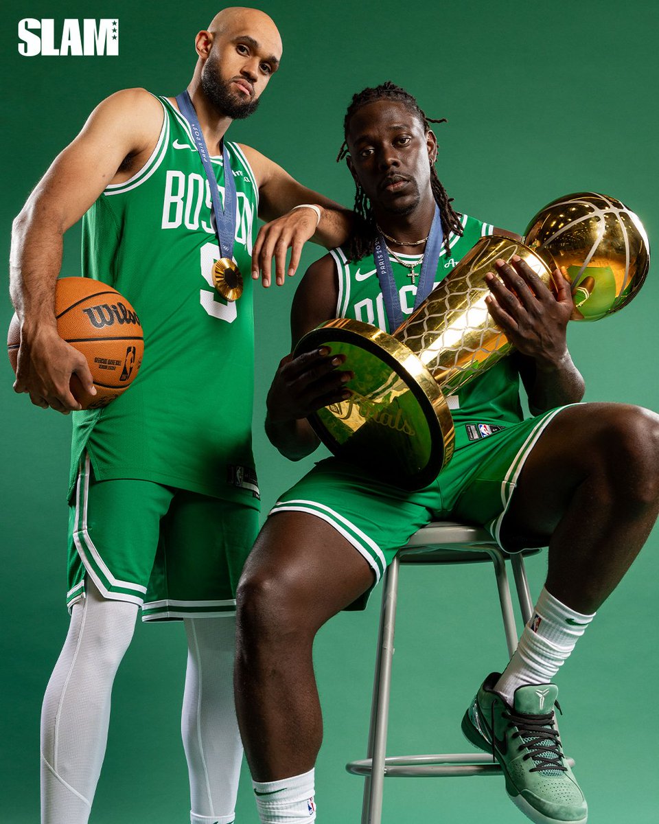 SLAMonline's tweet photo. Derrick White and Jrue Holiday. 

NBA champions. 

Olympic gold medalists. 

The heart and soul of the Celtics. 

SLAM 252 cover stars. https://t.co/BVmbWhDGne https://t.co/oATrmC9Jmq