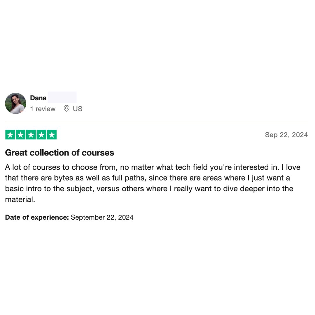 zerotomasteryio's tweet photo. Dana’s loving the flexibility at ZTM!
From quick lessons to deep dives, we’ve got courses for every learning style.
Ready to start your tech journey? 🚀
#learntocode #programming #techskills #webdev #learnwithztm https://t.co/nsFvvSWAI9