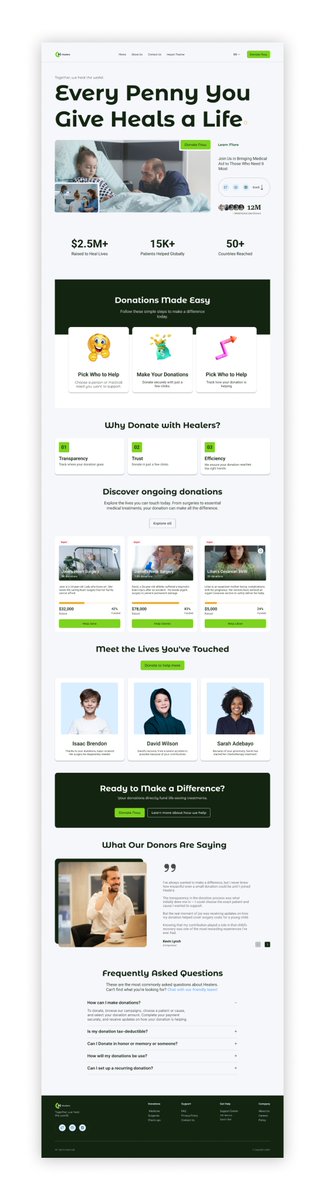 𝗔 𝗣𝗿𝗼𝗷𝗲𝗰𝘁 𝗖𝗹𝗼𝘀𝗲 𝘁𝗼 𝗠𝘆 𝗛𝗲𝗮𝗿𝘁 ❤️

I’ve just finished designing a landing page for a medical donation application.

The goal is to make it easier for people to help others in their most vulnerable moments by donating to life-saving medical treatments.