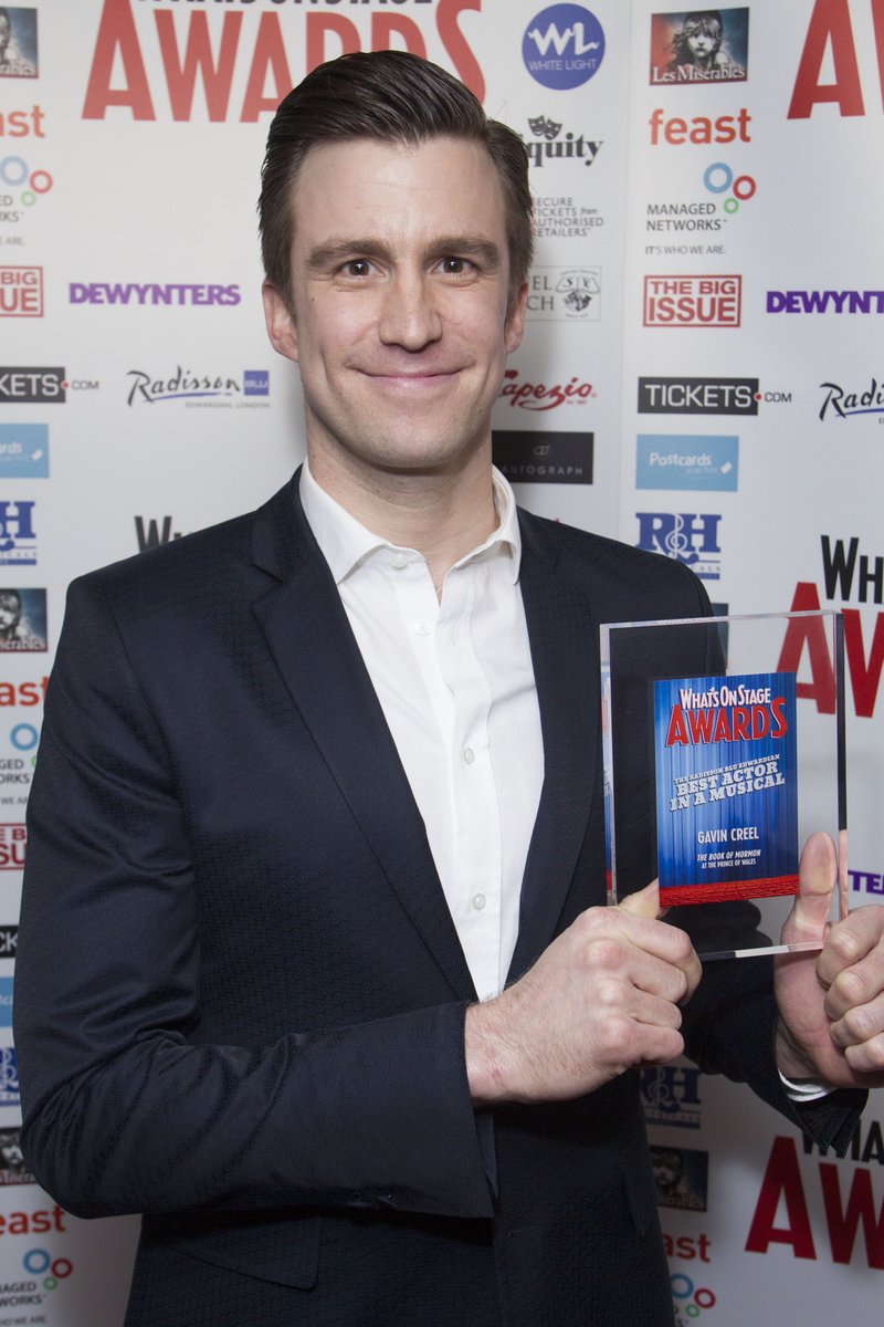 Gavin Creel's acceptance speech at the 2014 WhatsOnStage Awards:

"I just want to say a quick thank you to this town. I love the Columbia Road Flower Market, I love your pub culture, I love Sunday roasts, I love Hyde Park in the summer. I love this West End community and theatre