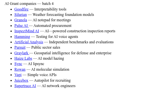 aigrant's tweet photo. We are excited to announce the startups accepted into the fourth batch of AI Grant!

See the thread below as well as https://t.co/ASzbetu3OR to learn more https://t.co/dofJLBnVIW