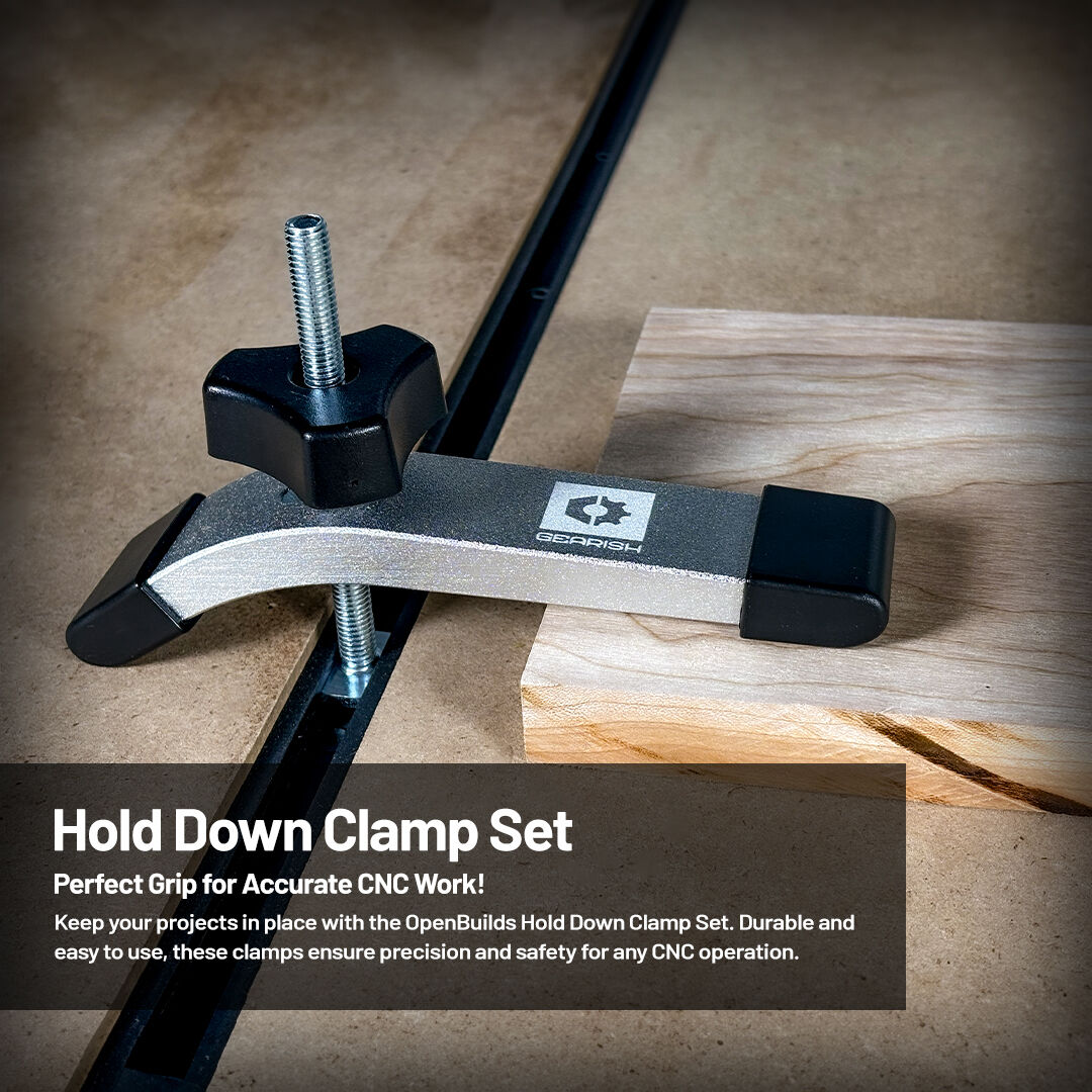 OpenBuilds's tweet image. Get the perfect grip for your CNC projects with our Hold Down Clamp Set! 🛠️
Secure your materials with ease. Our durable clamps ensure safety and accuracy, making your CNC operations smoother than ever.
🔗 Check it out: bit.ly/3WHMdl8
#OpenBuilds #CNC #CNCProjects…