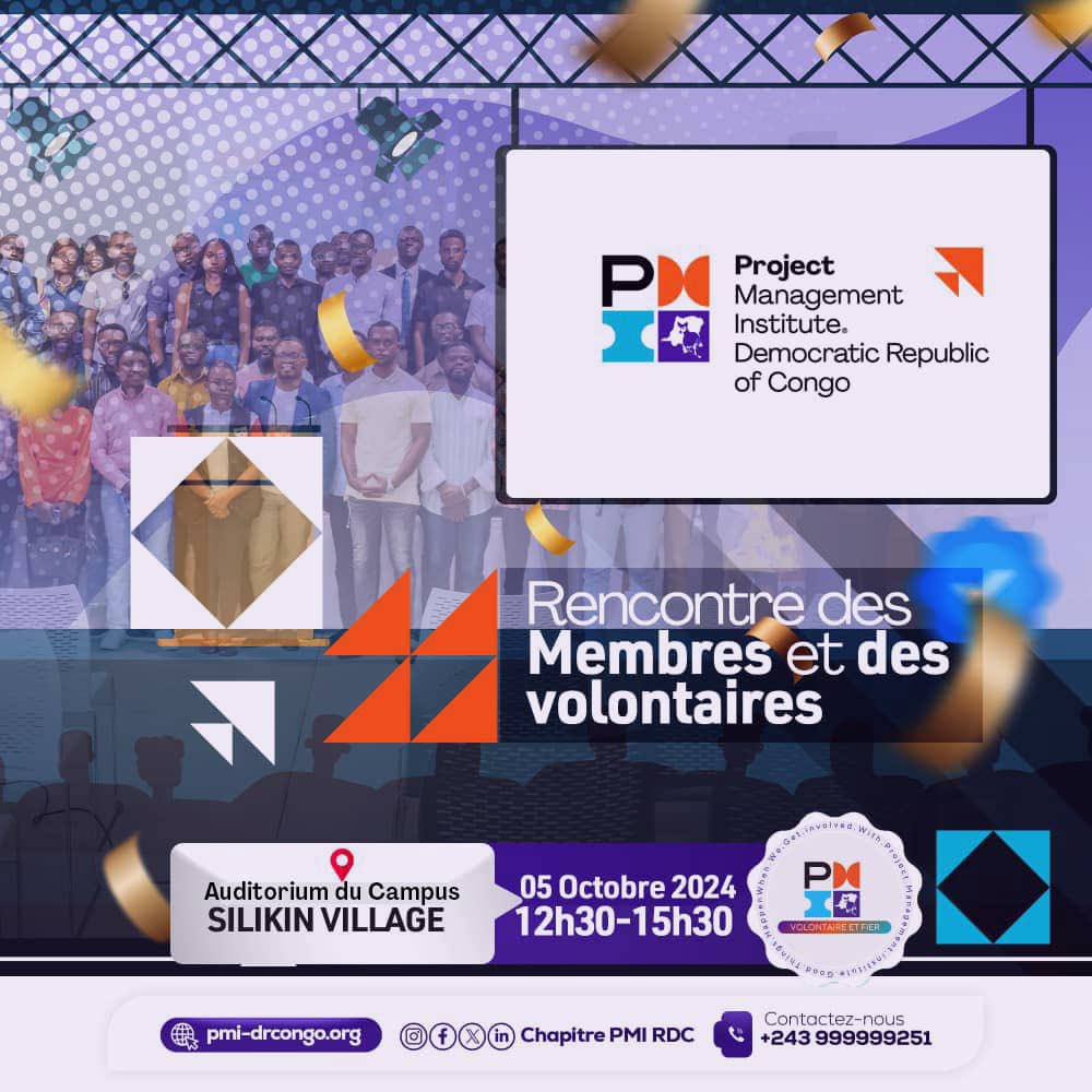 africa_pmi's tweet image. 𝙍𝙚𝙣𝙘𝙤𝙣𝙩𝙧𝙚 𝙙𝙚𝙨 𝙈𝙚𝙢𝙗𝙧𝙚𝙨 𝙚𝙩  𝙑𝙤𝙡𝙤𝙣𝙩𝙖𝙞𝙧𝙚𝙨 : 𝙅𝙤𝙪𝙧 𝙅-5
🗓 Samedi 05 Octobre ‘24
⏱️ 12h30 à 15h30 (GMT+1)
📍 La Salle Auditorium du Campus 
Réservez et confirmez votre présence en cliquant sur ce lien :[tinyurl.com/2984zs2f].

#Volontaire
#PMINext