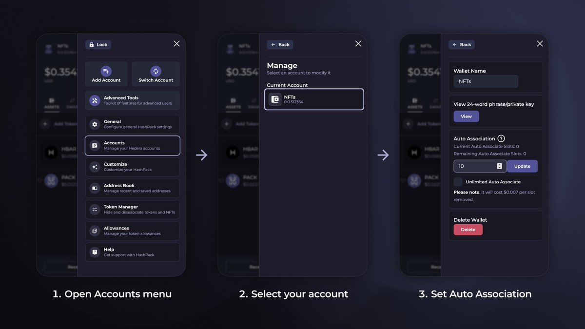 Introducing Unlimited Auto Associate! ✨

We've just updated the auto-association feature in HashPack, making it easier than ever to receive tokens on <a href="/hedera/">Hedera</a>. 

Hedera's association feature is fantastic for blocking spam tokens and reducing risk. But it also meant you had to