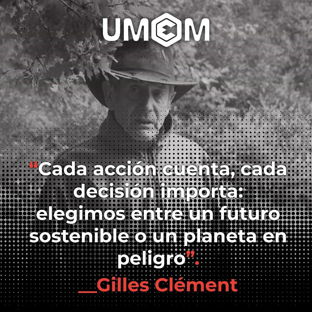 “Cada acción cuenta, cada decisión importa: elegimos entre un futuro sostenible o un planeta en peligro”

-Gilles Clément 

#PensamientoComplejo 
#CienciasComplejas 
#UMEM