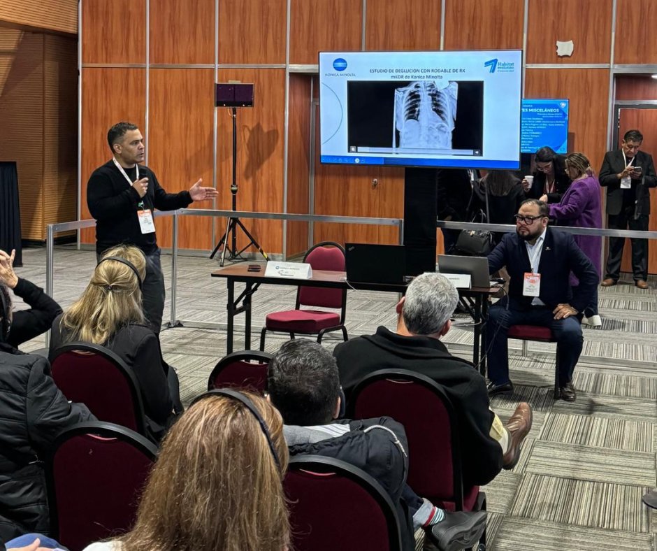 KonicaMinoltaLA's tweet photo. Junto a nuestros socios comerciales Habitat Evolution y Agimed participamos en el @CadiArgentina. ¡Agradecemos a la @SocArgRad  y a la @FAARDIT  por incentivar estos espacios académicos que propician el intercambio respecto a las más recientes innovaciones de la especialidad! https://t.co/vFYHMjbkYg