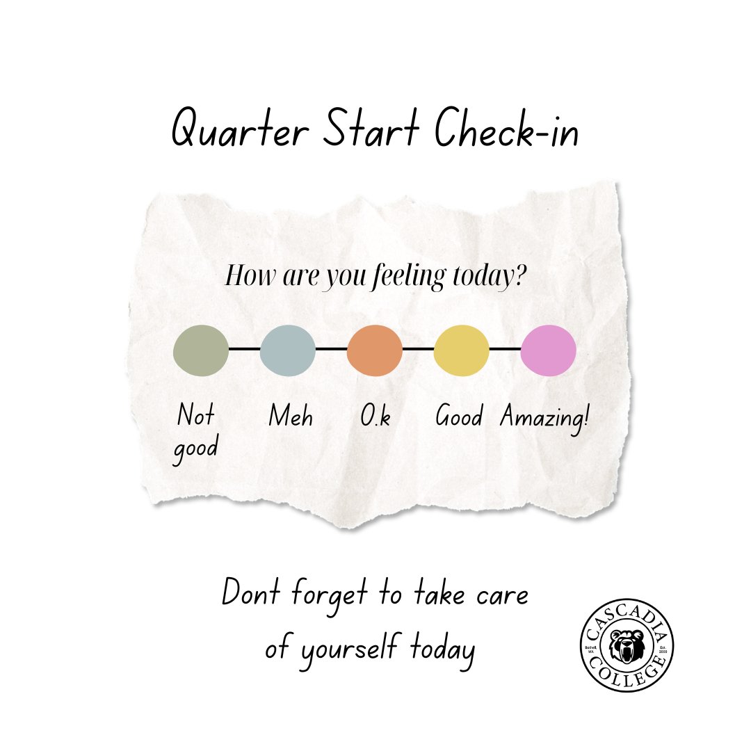 🐻💙 Drop your emoji or color below for how you're feeling today? How has the quarter started? Take this opportunity to check-in with yourself or a friend!