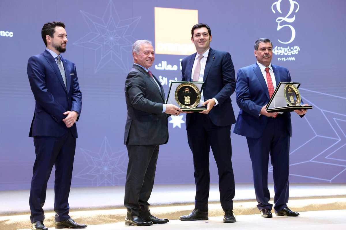 Being honored by HM King Abdullah II for receiving the prestigious Excellence Certificate from <a href="/EFQM/">EFQM</a> , represented by <a href="/KACE_Jordan/">King Abdullah II Center for Excellence</a>, makes us so proud at @OrangeJo! It is a testament to the unwavering commitment of our teams to excellence 🥇!