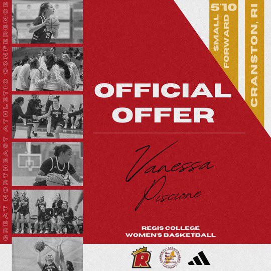 Congratulations to Vanessa Piscione on being offered a roster spot at Regis College!