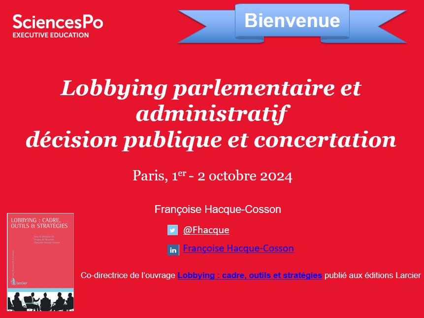 FHacque's tweet photo. Je me réjouis d’animer la formation #Lobbying : décision publique et #concertation @ScPoExecEd 
👉C’est une vraie joie pour moi d'accompagner nos étudiants pour cette expérience de prise du recul professionnel
🔎des apports théoriques alliés à des mises en pratique &amp; jeux de rôle https://t.co/aCCqTuurs5