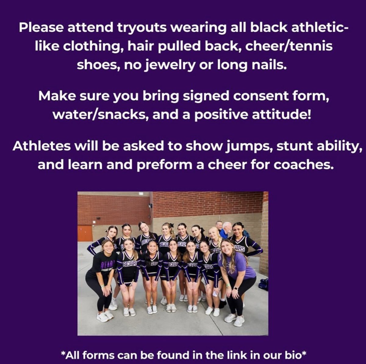 Mr. Gaffney (@petes_dragons) on Twitter photo WSHS COMPETITION CHEERLEADING TRYOUT INFORMATION! GO BEARS!!!! <a href="/BearNationWSHS/">BearNationWSHS</a> <a href="/WSBearAthletics/">WINter spRINGS ATHLETICS</a> <a href="/springs_cheer/">WSHS Cheerleading</a> WSHS COMPETITION CHEERLEADING TRYOUT INFORMATION! GO BEARS!!!! <a href="/BearNationWSHS/">BearNationWSHS</a> <a href="/WSBearAthletics/">WINter spRINGS ATHLETICS</a> <a href="/springs_cheer/">WSHS Cheerleading</a>