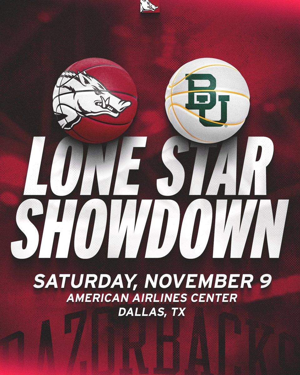 RazorbackMBB's tweet photo. A big time matchup during the season's opening weekend! See y'all in Dallas.

Game &amp; Ticket Information: https://t.co/WlUswa2W4C https://t.co/6rKS0fVcEI