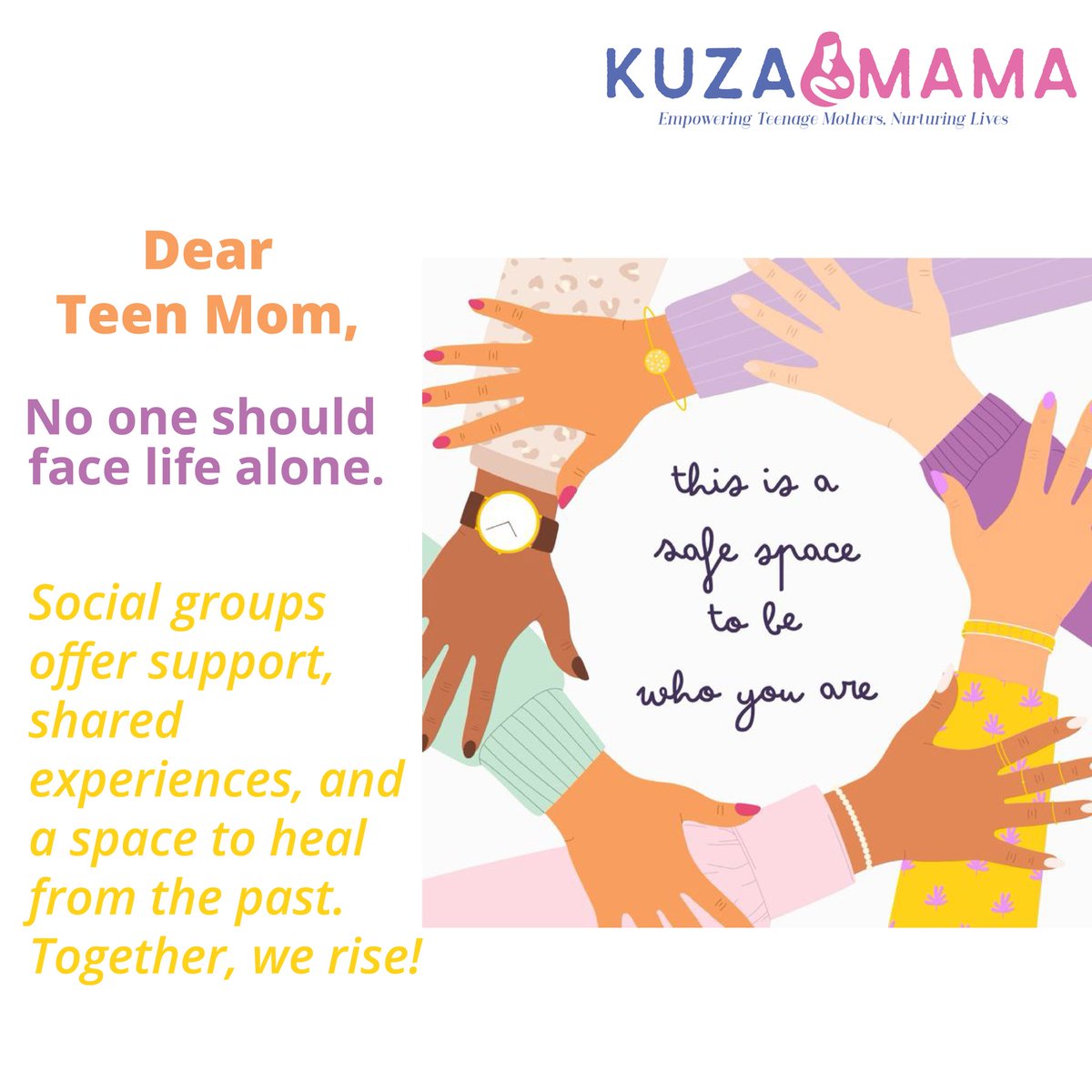 kuzamamaskills's tweet photo. No one should face life alone.
Social groups offer support, shared experiences, and a space to heal from the past. Together, we rise!
#kuzamama #socialgroups https://t.co/957NU30qGD