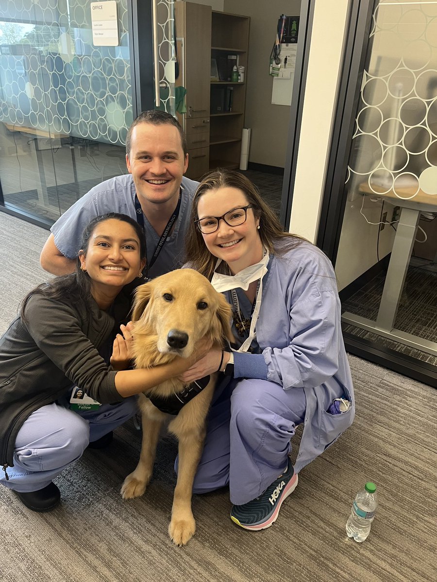 Day 1 at the new Children's Healthcare of Atlanta - Arthur M Blank Hospital <a href="/childrensatl/">Children's</a>! Our ENT team hanging with Strider, the therapy dog, in between cases! <a href="/niralipatelmd/">Nirali Patel</a> <a href="/andeelf/">Andee Fontenot</a>  <a href="/gsowen37/">Grant Owen</a>