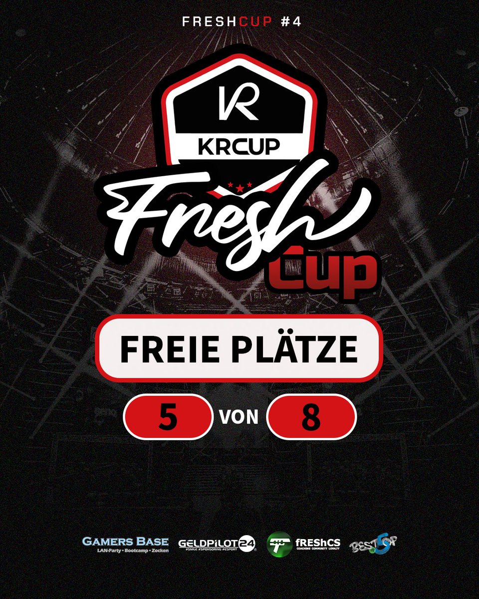 KRCup_CS (@krcup_de) on Twitter photo Es sind noch 5 von 8 Plätzen frei beim nächsten #FreshCup am 05.10 ab 14 Uhr
nicht schüchtern sein und beitreten 🔥🔥🔥
----------
<a href="/fREShCS1/">fREShCS</a> | <a href="/GELDPILOTeSport/">GELDPILOT24 eSport</a> | <a href="/GamersBaseBC/">Gamers Base</a> | <a href="/BestOf5Podcast/">BestOf5 Podcast</a>
<a href="/AEODACHCS/">All eyes on DACHCS</a> <a href="/dachcs/">DACH CS Masters</a> Es sind noch 5 von 8 Plätzen frei beim nächsten #FreshCup am 05.10 ab 14 Uhr
nicht schüchtern sein und beitreten 🔥🔥🔥
----------
<a href="/fREShCS1/">fREShCS</a> | <a href="/GELDPILOTeSport/">GELDPILOT24 eSport</a> | <a href="/GamersBaseBC/">Gamers Base</a> | <a href="/BestOf5Podcast/">BestOf5 Podcast</a>
<a href="/AEODACHCS/">All eyes on DACHCS</a> <a href="/dachcs/">DACH CS Masters</a>