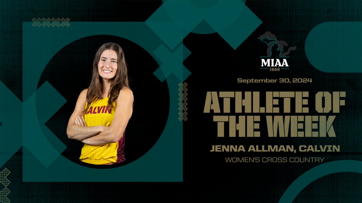 MIAA1888's tweet photo. #D3MIAA Cross Country Athletes of the Week | September 30, 2024 👟
Men's:
Luke Witvliet, @CalvinKnights
Women's:
Jenna Allman, @CalvinKnights
READ -- https://t.co/K6jGhqbAv4
#MIAAxc #GreatSince1888 https://t.co/GAcAvB6C0s