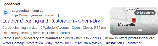 rustybrick's tweet photo. Google testing images in ads that can be swiped on to reveal map, to click to the Google local listing https://t.co/I8DIxomIyd via @b4k_khushal https://t.co/NMNtu6vSqJ