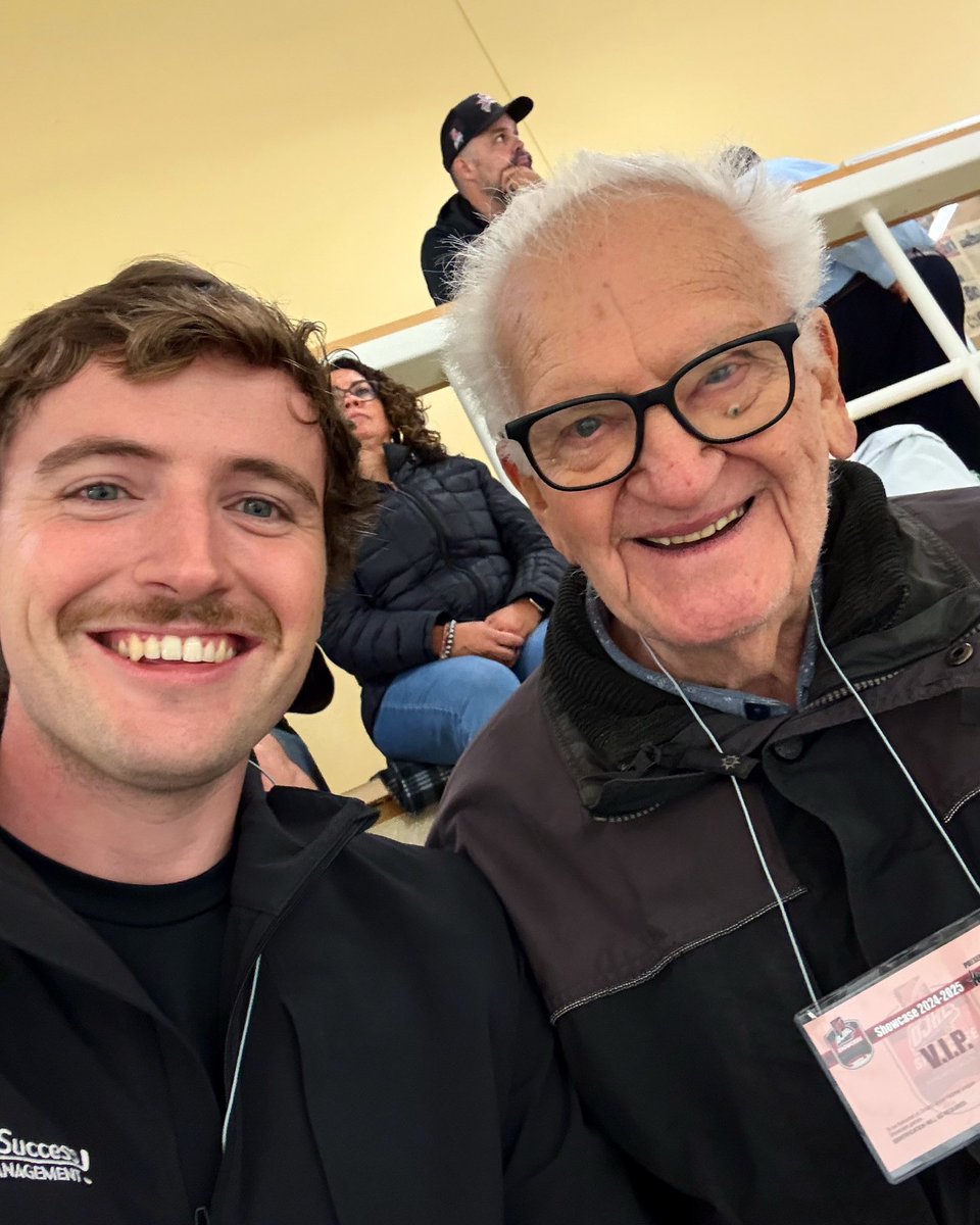 Great catching up with my friend the legend Jack Ferguson! Enjoy hearing about his family &amp; the many stories he has in the game. At 90 he watches 100+ games a year. The Jack Ferguson Award is awarded to the top pick in the <a href="/OHLHockey/">Ontario Hockey League</a> draft!