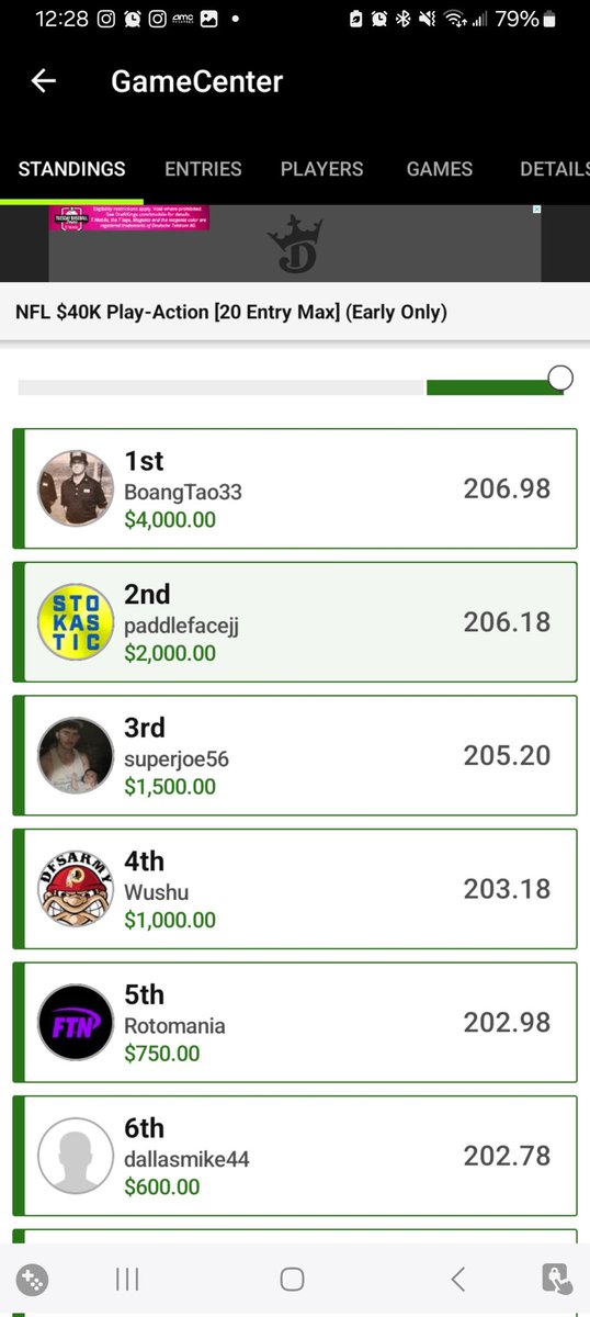 PaddlefaceJJ's tweet photo. @StokasticHOF Shout out to Matt and Dave for the breakdowns! I took 2nd place in the $3 (early only) for 2k!!!
@Matt_Gajewski @loughy_d https://t.co/zj9Zik51Hd