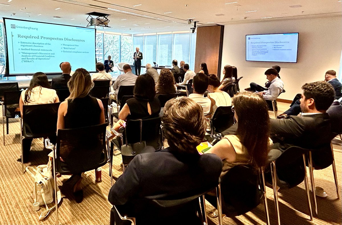 GT &amp; Brazilian law firm Mattos Filho hosted a seminar on “Listing shares and going public in Brazil and US: a discussion of alternatives” in São Paulo. Alan Annex and Mattos Filho’s Jean Marcel Arakawa participated as speakers. 

#GTNews #CapitalMarkets #GTSãoPaulo #GTKnowsLatAm