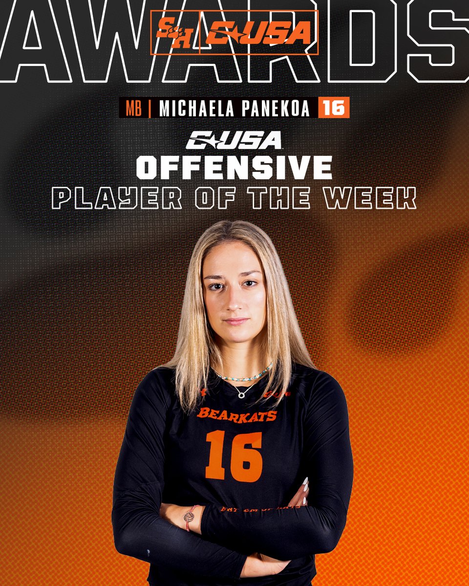 Congrats to Michaela Panekova for being named CUSA offensive player of the week! 👏👏

#EatEmUpKats