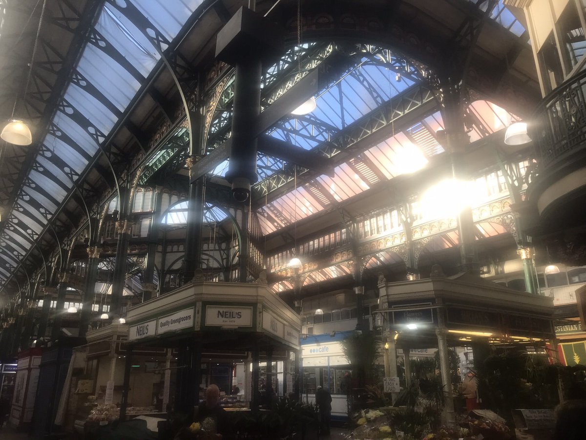 OisinOhAlmhain's tweet photo. Paid a visit to the Kirkgate market in Leeds at the weekend. This is what the #Iveagh Markets could be like. https://t.co/6oyEP3wCAr