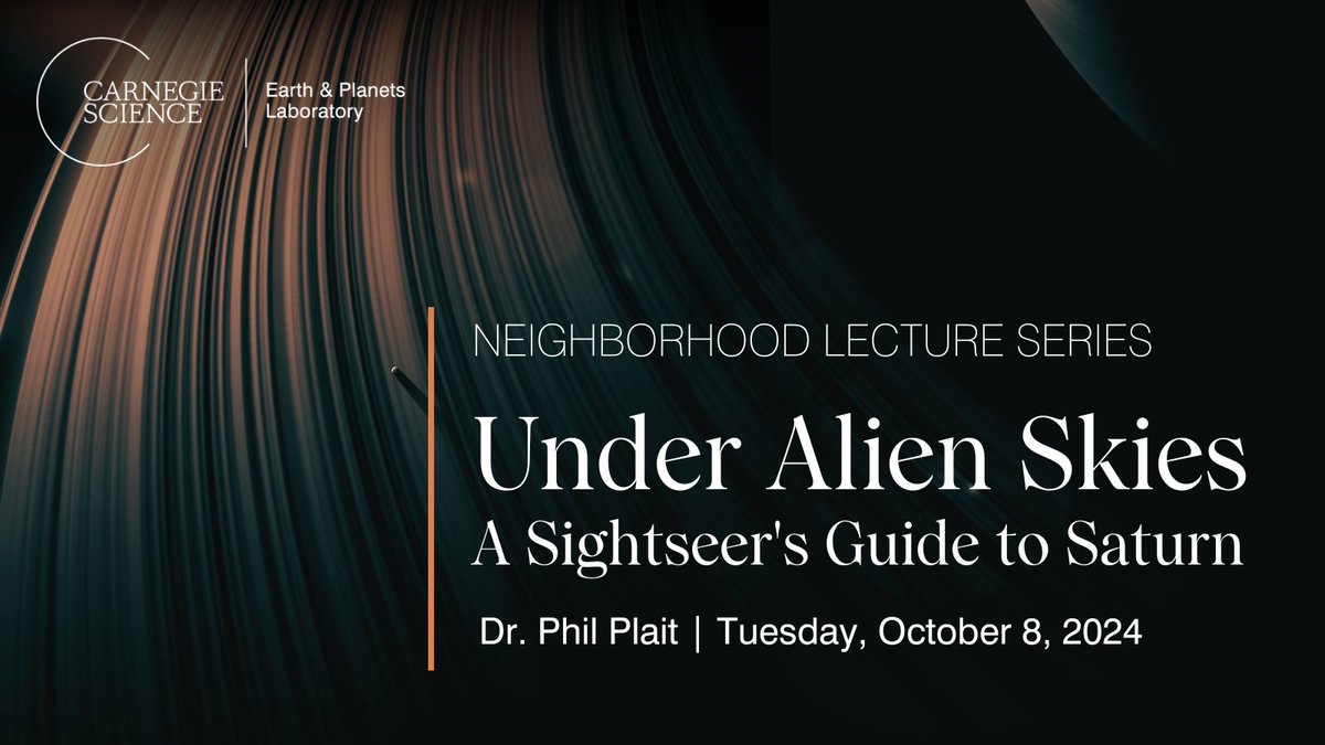 🪐 What would it be like to sail above Saturn's rings? Fly past its moons? Take a hot air balloon vacay in the giant planet's atmosphere? 

Find out next Tuesday during an extra special #NeighborhoodLecture with Dr. Phil Plait (<a href="/BadAstronomer/">Zaid</a>). 

RSVP👇 
carnegiescience.edu/events/under-a…