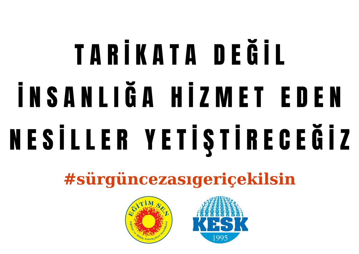 #sürgüncezasıgeriçekilsin
Milli Eğitim Bakanlığı