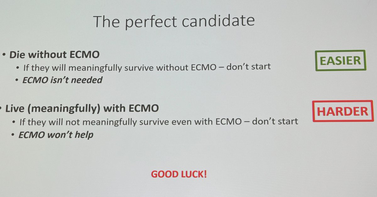 FOAMecmo's tweet photo. #ECMO candidacy decision-making @JonahRubinMD #ELSO2024
Perfect candidate for #ECLS?? 🚦will die without ECMO & 🚦will live meaningfully with ECMO (hard to say)... 3 possibilities for non-candidacy 
🚧 disease process is irreversible, and patient cannot receive a #transplantation 
🪦patient's critical illness is unsurvivable
🍂patient can survive, but not meaningfully
@accpchest 
🖇️ https://t.co/13tmb0gf8N