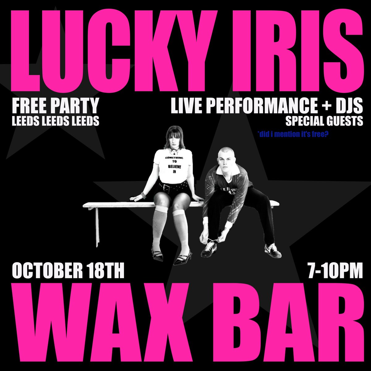 luckyirisband's tweet photo. we’re throwing a party at @WaxBarLeeds and ur invited !!!!!! it’s a special celebration of our upcoming EP something to believe out on the 18th <3 come join us for the 2nd ever live performance inside of wax. it’s free. no excuses. Xxxxxxx

free ticket https://t.co/BLRaFc95vt https://t.co/YbzJ3O9UG0