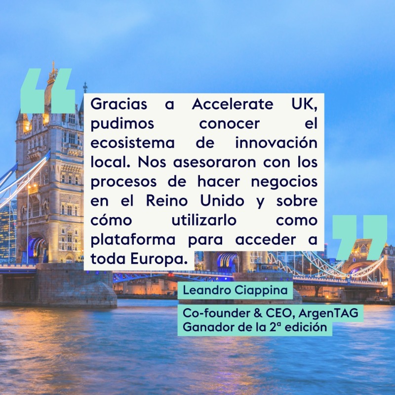 UKinArgentina's tweet photo. ¿Querés internacionalizar tu negocio? 🚀

Organizada por @biztradegovuk 🇬🇧, la nueva edición de #AccelerateUK busca potenciar el crecimiento de empresas innovadoras de Argentina y otros países de Latinoamérica.

📅 Podés inscribirte hasta el 21 de octubre: https://t.co/OeE9761XO3