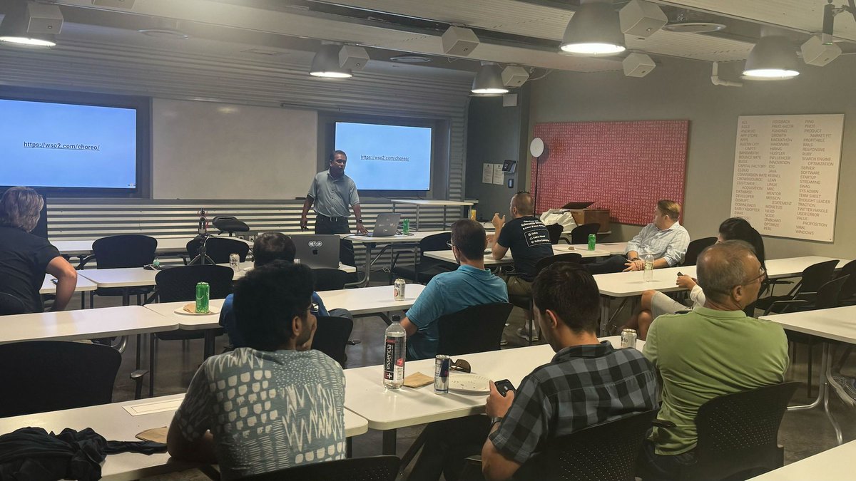 k8sAustin's tweet photo. 🎉 Great seeing everyone at the meetup last week! Really interesting conversations around cell-based architecture. BIG thanks to @lakwarus and @wso2! Y'all are welcome back anytime 😃

🔗 ICYMI: View the recording here: https://t.co/vOaYAEHxLK https://t.co/gIJS7ykPUj