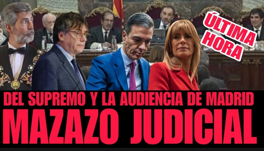 UACD_Youtube's tweet photo. 🔴ÚLTIMA HORA🔴
DOBLE MAZAZO JUDICIAL A PEDRO SÁNCHEZ.
1. EL TRIBUNAL SUPREMO HA RESUELTO DEFINITIVAMENTE QUE NO VA A HABER AMNISTÍA PARA PUIGDEMONT POR LA MALVERSACIÓN.
2. LA AUDIENCIA PROVINCIAL DE MADRID LEJOS DE ADELANTAR SU RESOLUCIÓN COMO PIDIÓ BEGOÑA GÓMEZ EN AGOSTO, LO CUAL LE DENEGÓ, HA DICTADO QUE DE MOMENTO NO VA A RESOLVER POR UN DEFECTO "DE FORMA".
ASÍ QUE EL JUEZ PEINADO SEGUIRÁ PRACTICANDO LAS PRUEBAS QUE QUIERA Y EL JUICIO A BEGOÑA GÓMEZ NO SE ARCHIVA.

MAL DÍA PARA PEDRO SÁNCHEZ.
ES LO QUE PASA CUANDO LA JUSTICIA ES INDEPENDIENTE Y NO SE DEJA CONTROLAR.

Todo en YouTube:
https://t.co/Nm3RTJ1KaQ
