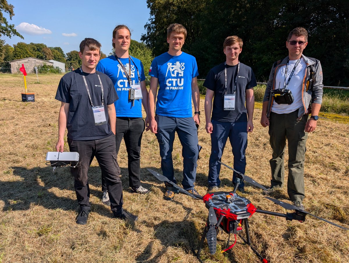 mrs_ctu's tweet photo. 🎉We are excited to announce that our team, alongside Fly4Future, triumphed in the SPRIND Funke Autonomous Flight competition!🏆
Our UAV completed a tough 9.5 km search & rescue route through forests, buildings, and a water barrier - all without GPS!🚀
#SPRIND #mrsgroupprague https://t.co/Uae6uVgmjp