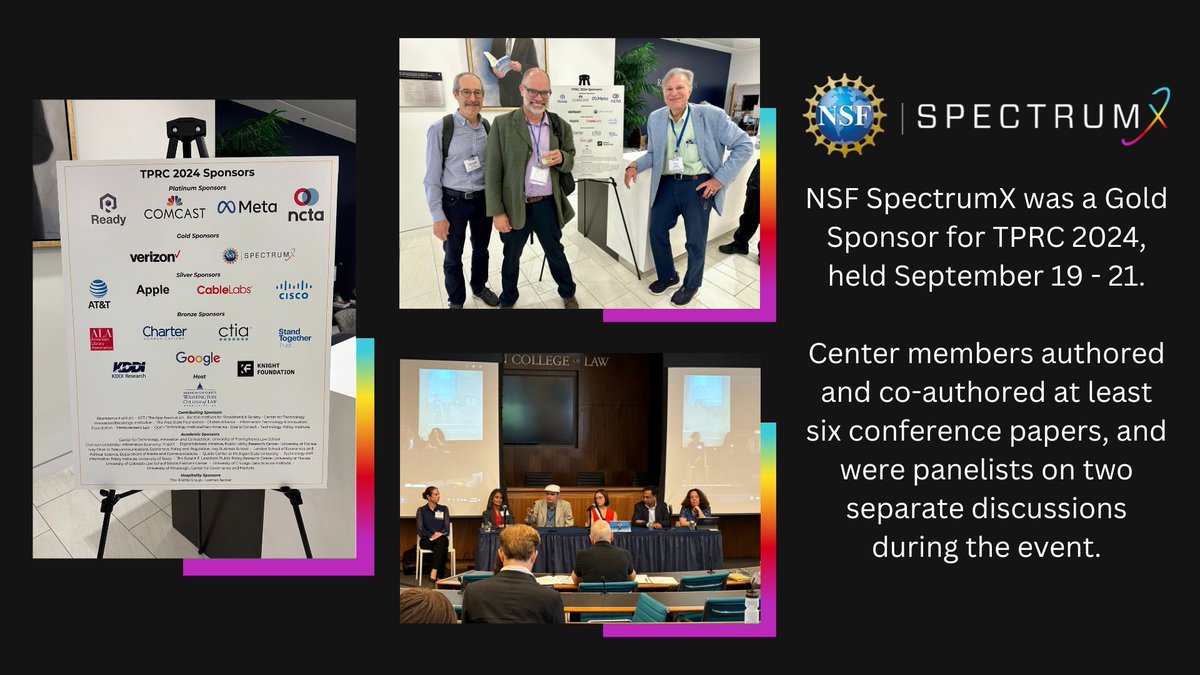 SpectrumXCenter (@spectrumxcenter) on Twitter photo 🛰️<a href="/SpectrumXCenter/">SpectrumXCenter</a> attended TPRC 2024 in Washington, D.C. this year - participating in multiple paper and panel sessions.
See the full program with links to papers here: tprcweb.com/program-overvi… 🛰️<a href="/SpectrumXCenter/">SpectrumXCenter</a> attended TPRC 2024 in Washington, D.C. this year - participating in multiple paper and panel sessions.
See the full program with links to papers here: tprcweb.com/program-overvi…