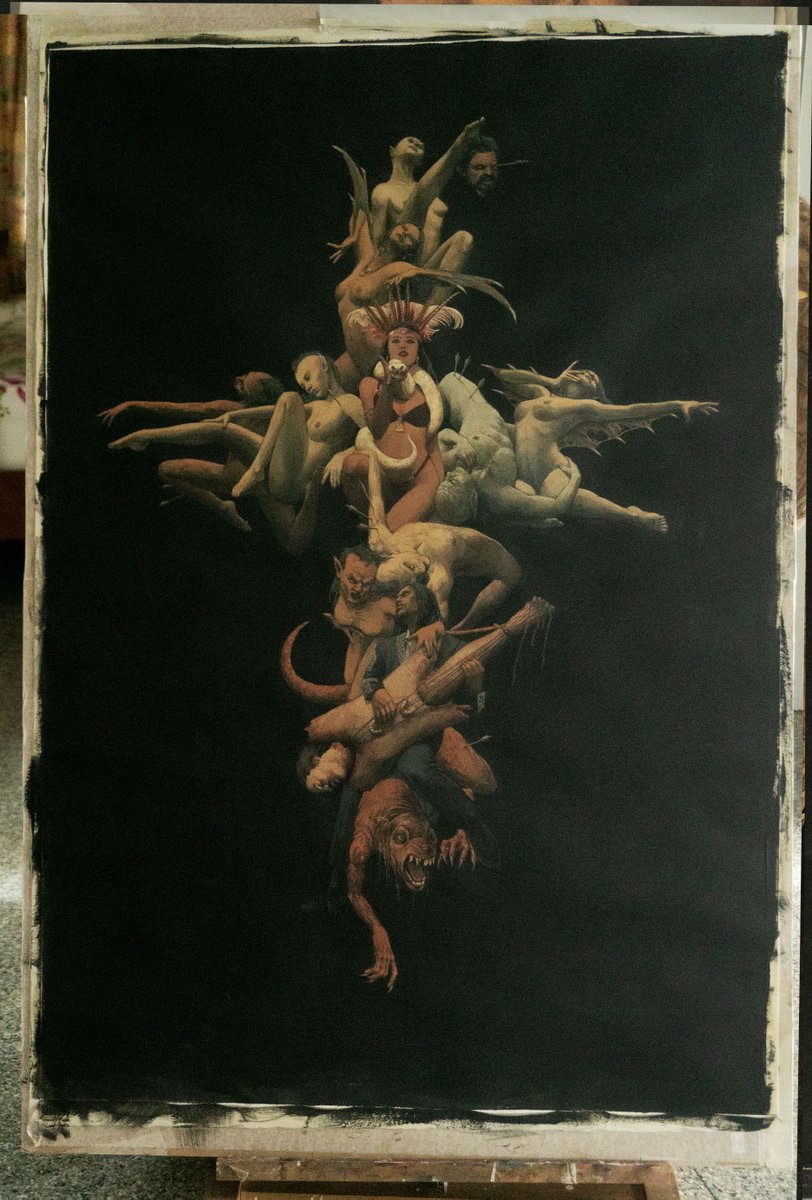 Acrylic on watercolor paper. https://t.co/0heBmSn9Xh